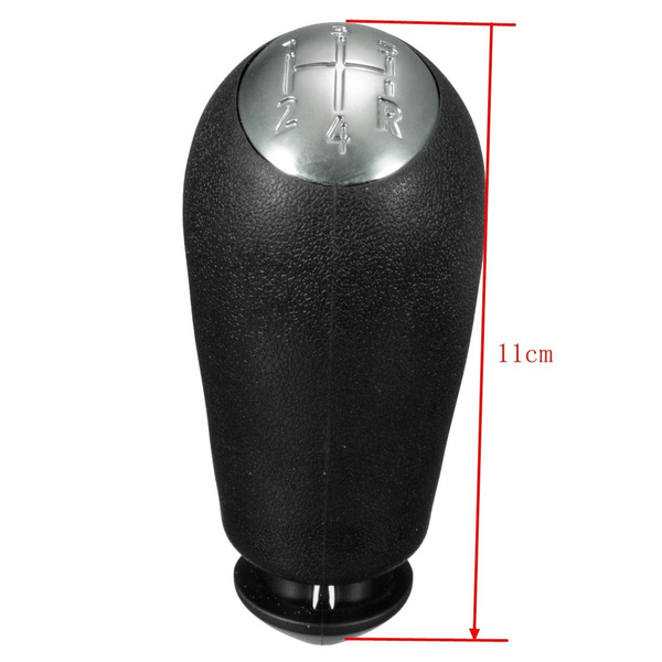 Allthingstore 5-Gang Schaltknauf Für Renault Clio III, Megane II, Laguna – PU-Leder, Schwarz Mit Weißer Linie, Inkl. Konverter